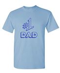 The Goozler Number 1 Dad - Unisex T-Shirt, Light Blue, Large