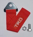 AUTO MT TRD RED CAR Truck Tow Belt Strap Universal Front Rear Tow Strap Tow Hook Towing Belt (Nylon, 1000 kg Pull Capacity) (RED TRD CAR Truck Tow Belt Strap)