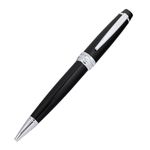 Cross Bailey AT0452-7 Refillable Plastic Ballpoint Pen with Polished Chrome Appointments, Medium Point, includes Premium Gift Box and Black Cartridge, 1 Pack, Black Lacquer