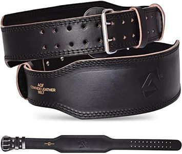 AQF Cow Hide Leather Belt 4" Weight Lifting Back Support Training Support Fitness Exercise Bodybuilding (Medium)