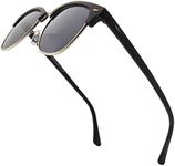 VITENZI Bifocal Sunglasses for Men and Women Semi Rimless Browline Reading Readers - Tivoli in Matte Black 2.75