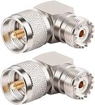 XRDS -RF PL259 UHF Male to PL259 UHF Female Right Angle Connector SO239 90 Degree RF Coax Adapter Connectors Pack of 2