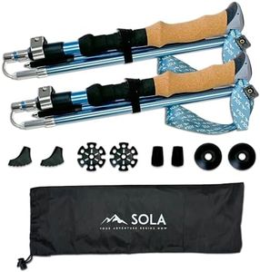 SOLA Trekking Poles Lightweight Collapsible Hiking Poles - 7075 Aluminum Alloy with Anti-Sweat Cork Grips great for Nordic Walking, Hiking and Camping for Men Women Seniors - 2pcs per set