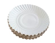 LUSKA 100% Biodegradable 6 inch Round White paper plates, for parties and family events, Disposable Pack of 50 plates