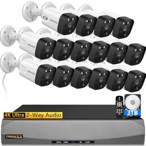 OOSSXX 2026 Update 4K PoE Outdoor Home Video Surveillance IP Cameras System