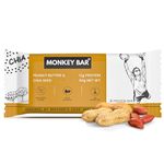 MONKEY BAR - Peanut Butter and Chia Seed Protein Bar - 8 Bars, 50g each, 12g Protein, Just 5 All Natural Ingredients, High Protein Snack Energy Bar, No Added Sugar