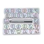 OwnMy 27 PCS Capital Letters Stamp Set, 3/4” / 19mm Alphabet Stamp Tools Set Leather Craft Stamping Tools Leather Art Craft Tool