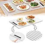 Electric Warming Tray with Adjustable Temperature, 2024 New Upgrade Electric Heating Tray, Foldable Food Warmer Fast Heating, Electric Warming Hot Plate Trays for Buffets Party to Keep Food Warm