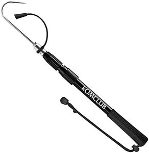 KOMCLUB Telescopic Fishing Gaff with Super Sharp Spear Hook Lightweight Hand Fish Gaff with Soft Rubber Nonslip Handle and Lanyard for Freshwater Offshore Fishing Boating and Outdoors (47.24")