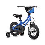 Schwinn Koen Toddler and Kids Bicycle, 12-inch Tyres, Adjustable Seat, Stabilisers Included, Blue