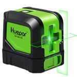 Huepar Cross Line Laser - DIY Self-Leveling Green Beam Horizontal and Vertical Line Laser Level with 100 Ft Visibility, Bright Laser Lines with 360° Magnetic Pivoting Base -M-9011G