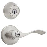 Kwikset 690 Balboa Entry Lever and Single Cylinder Deadbolt Combo Pack, Satin Nickel