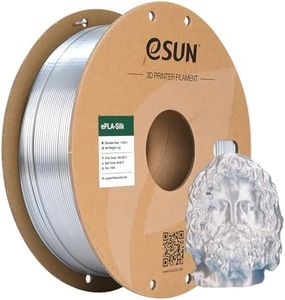 eSUN Silk Metal PLA Filament 1.75mm, Silky Metallic 3D Printer Filament PLA, Dimensional Accuracy +/- 0.05mm, 1KG Spool (2.2 LBS) 3D Printing Filament for 3D Printers, Silk Silver