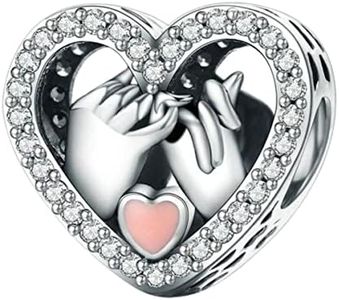 Femme Charms Coeur Argent Sterling 925 Pendentif avec Zircon Cubique pour Bracelet