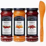 Jams & Preserves bundle includes St. Dalfour Fruit Spreads Strawberry Jam 284g, Orange, Raspberry, Wooden spreader