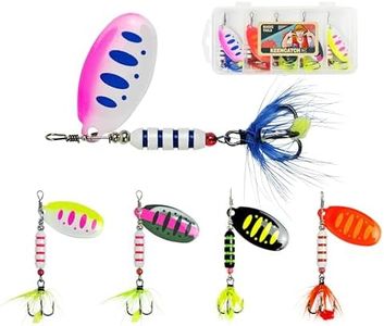 Keencatch Trout Lures, Trout Spinner baits, Rooster Tail Fishing Lures Kit for Salmon Bass Walleye Pike