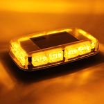 I LITTON Amber Flashing Beacon Light, 48-LED 16 Flash Modes Amber Strobe Light Bar Amber Magnetic Strobe Light, Car LED Strobe Light Strobe Light for Trucks Vehicles Car Tractor Snowplow