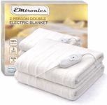 EMtronics Heated Electric Under Blanket Bed Warmer with 3 Heat Settings, Overheat Protection, Machine Washable - Double Size 135cm x 120cm