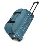 uppercase Terra 62 Polyester Duffle Trolley Bag| Quick Front Pocket Access| Detachable And Adjustable Shoulder Strap| Smooth Wheels|Push Button Trolley|For Women & Men|1500 Days Warranty (Teal), Blue