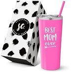 Best Mom Ever Stainless Steel Insulated Travel Tumbler with Lid and Straw - Personalized Cup for Mom Birthday - Valentine's Day - Mother's Day - New Mom Travel Mug - World's Best Mom Tumbler