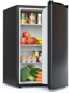 COWSAR Dorm Fridge without Freezer, 4.4 Cu.Ft Single Reversible Door Office Refrigerator with Adjustable Thermostat, Removable Glass Shelves, Commercial Compact Fridge for Bedroom Dorm Office