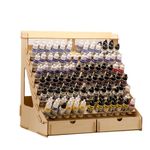 Craft Paint Storage-Modular Paint Organizer - Holds 105 Bottles of Vallejo Paints, 14 Brushes, 2 Cabinets, and Miniature Stands - Art Tool Storage Rack for Miniature Paint Set