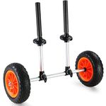 VEVOR Heavy Duty Kayak Cart, 280lbs Load Capacity, Detachable Canoe Trolley Cart with 10'' Solid Tires, Adjustable Width & Top Foam Protection, for Kayaks with Drain Holes of 2.54mm and above