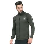 Ultimate Goal Sports Men's Regular Fit Sports Active-wear Jacket | High Neck Lightweight Polyester | Full Sleeve with Zipper Pocket - (Army Green,XXL)