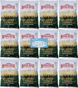 Boulder Canyon | Jalapeno Cheddar | Kettle Style Potato Chips| 1.5 Ounce | Pack of 12 Bundled by SUPERDEALS with Mystery Bonus Gift