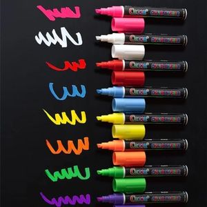 8 Pack Chalk Pens & Markers Glass & Window Pens Dry Erase with Reversible Bullet & Chisel Tip Fluorescent Markers Highlighters for Art LED Menu Board Bistro Boards Chalkboard Blackboard Whiteboard