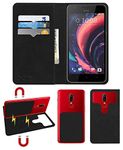 ACM Magic Magnetic 2 in 1 Leather Flip Case/Back Cover Compatible with HTC Desire 10 Lifestyle Mobile Flap Royal Black