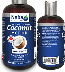Naka Platinum Pure Fractionated Coconut MCT Oil, Non GMO, Moisturizes & Nourishes Hair and Skin, UV Protected, Made in Canada (200+70ml FREE) (Coconut MCT oil)