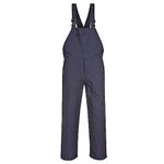 Portwest C881 Men's Workwear Adjustable Cotton Bib and Brace Overalls Navy, L