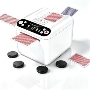 LAETENIN Automatic Card Dealer Machine with 4 Remotes,for 1-3 Decks,12 Players, Rechargeable Card Dealing Machine, 360°/180° Deal, Built-in Gameplays, Portable Card Dealer for Bridge,UNO & More T1-W