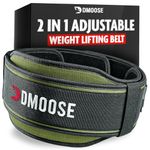 DMoose Workout Belt for Men & Women - 2 in 1 Adjustable 4" 6" Width - gym belt for men weight lifting with Auto-Locking Buckle - Optimal Back Support squat belts for men