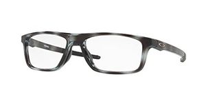 Oakley Men's Ox8127 Pommel Rectangular Eyeglass Frames Prescription Eyewear, Polished Grey Tortoise/Demo Lens, 55 mm