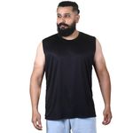 Prime Plus Sleeveless Tshirt for Men, Dry Fit Polyester Fabric, Extra Stretchable, Quick Dry Round Neck Tank Top Men, Gym Vest, Basketball Jersey, Sando for Men Gym (XX-Large, Black)