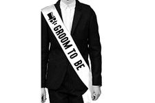 Hubops groom to be Sash for Groom Bachelors Party Props Supply Decorationh (white)