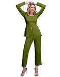 SIRIL Co-Ord Set for Women | 2 Piece Co-Ord Set | Coord Sets | Formal Co-Ord Set for Women (485TK10689-M_Olive Green)