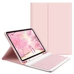 GOKOCO Keyboard Case for 2024 iPad Air(M2) 11inch&iPad Air 4th/5th Gen,Tablet Cover for iPad Air 10.9 inch with Magnetically Detachable Wireless Bluetooth Keyboard Give Full Protection with iPad-Pink