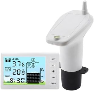zolyet Wirel Ultra Level Gauge Water Tank Liquid Level Meter with Temperature Sensor Liquid Depth Level Gauge Indicator with Time Display White