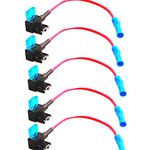 ESUPPORT 5 X 12V Car Add a Circuit Fuse TAP Adapter Mini ATM APM Blade Fuse Holder Plug 15A Fuse