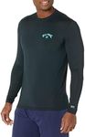 Billabong Men's Standard Classic Long Sleeve Loose Fit Rashguard, Black Art Wave, Small