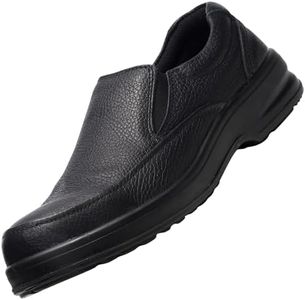 Alpine Swiss Arbete Mens Leather Slip-On Work Shoes Slip Resistant Black 15 M US