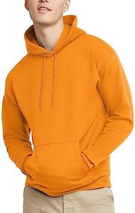 Hanes P170 Felpa con Cappuccio, Opaco, Arancione Sicurezza, L Uomo