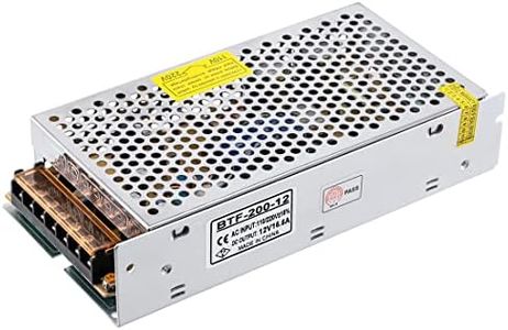 BTF-LIGHTING 12V 16.5A 198W Power Adapter Transformer Regulated Switch Power Supply AC 110V 220V to DC 12 Volt 16.5amp Converter LED Driver for LED Light Strip 3D Printer CCTV Camera Security System