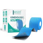 Aegon Waterproof Kinesiology Tape 5 Metres Latex Free Breathable Athletic Sports Tape For Injury, Muscle Support, Pain Relief, Joint Support And Physiotherapy (Blue, 5 cm)