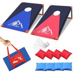 OBOVO Portable Cornhole Game, Corn Hole Toss Set with PVC Framed, Bean Bags and Carrying Bag for Backyard, Lawn, Beach Games Camping Corn Hole Outdoor Games