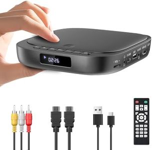 Desobry Mini DVD Player for TV HDMI, 1080P HD Multi Region Free DVD Player for Smart TV, Compact Small DVD Player with USB & TF Input, AV Output, Fast Reading & Last Memory Playback (Not Blu-ray)