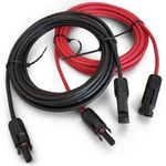 ANFIL 6mm2 / 10AWG Solar Panel Extension Cable with Female and Male Connectors (20FT Red + 20FT Black)